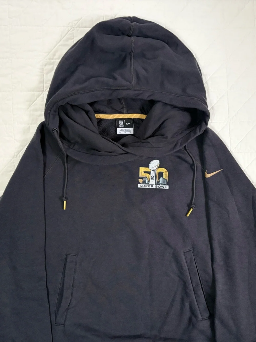 Nike NFL Super Bowl 50 Limited Edition Gold Accent Hoodie - Women's M - Picture 3 of 6